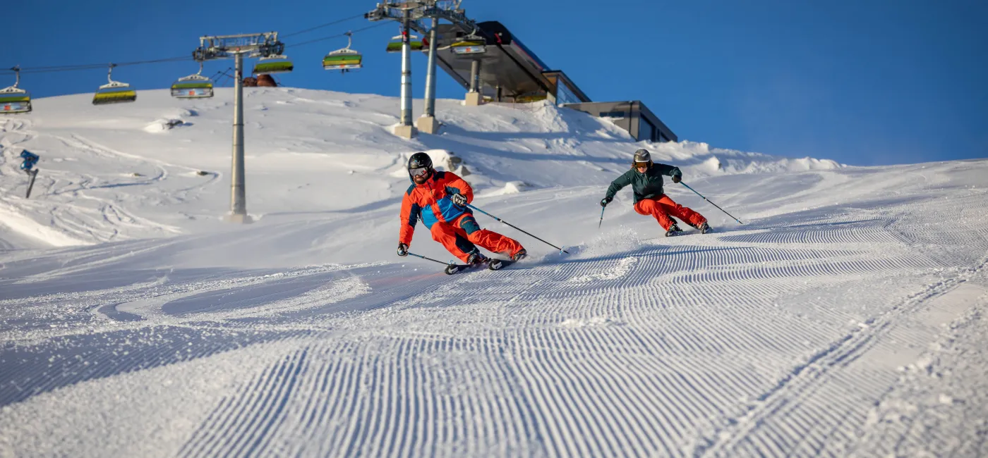 Pisten Winter Alpen Skifahrer